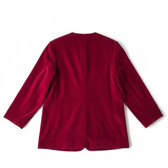Vintage Diversity Velvet Blazer Burgundy Wine Red Women’s Size 10 - Picture 2 of 8